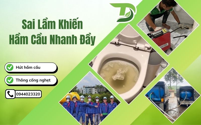 Sai lầm khiến hầm cầu nhanh đầy