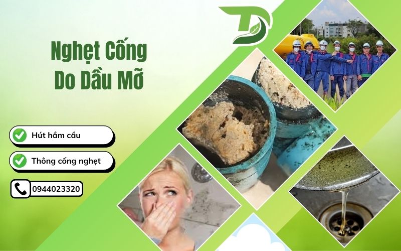 Nghẹt cống do dầu mỡ